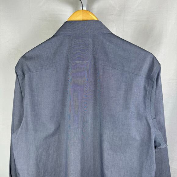 UNTUCKit Long Sleeve Button Up 100% Cotton Shirt Blue Men's Size Large - Picture 7 of 7